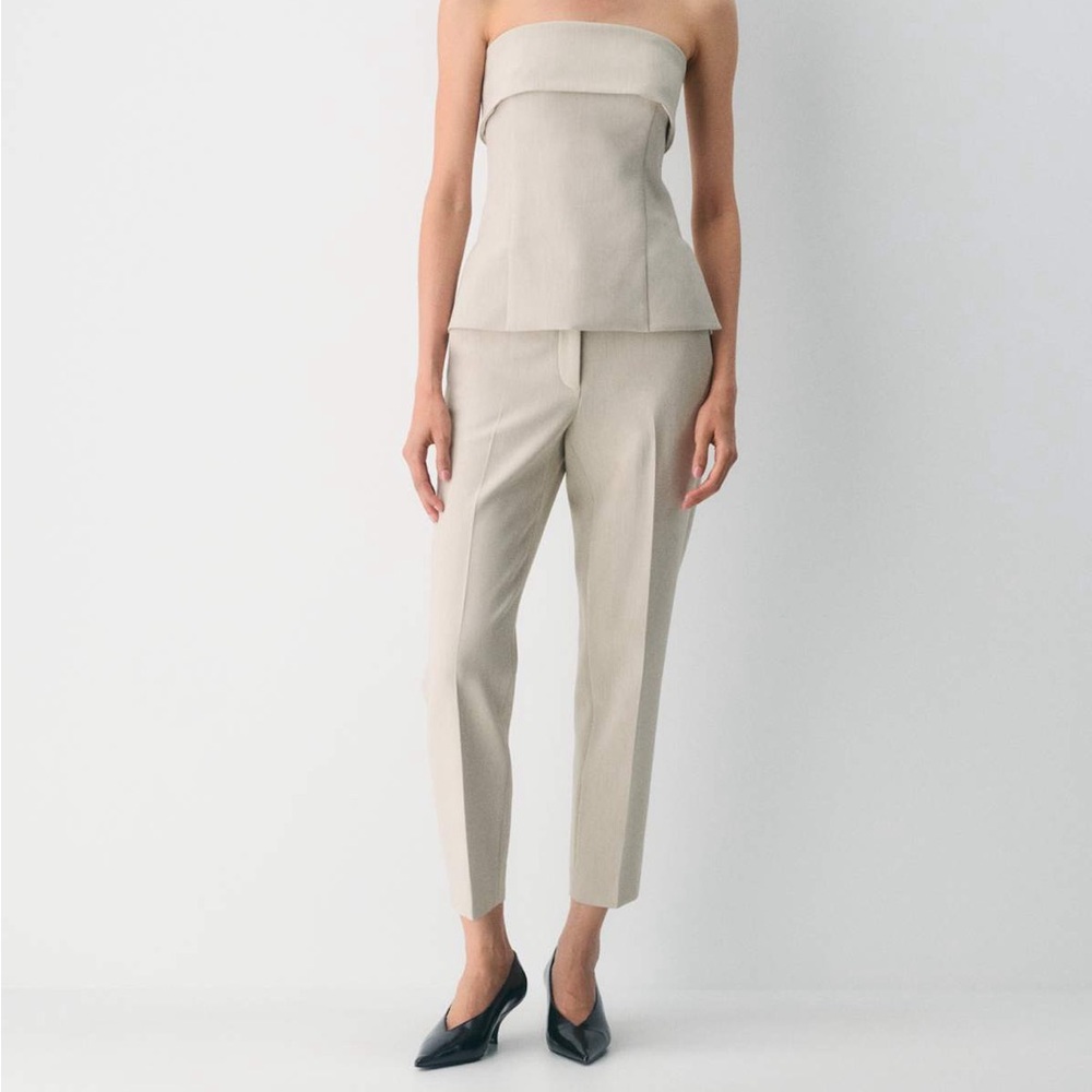 Aritzia Babaton Markova Pant - (Re)ssential Heather Matte Pearl Size 12 - Picture 3 of 11
